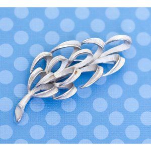 Vintage Silver Leaf Brooch by Crown Trifari - M25